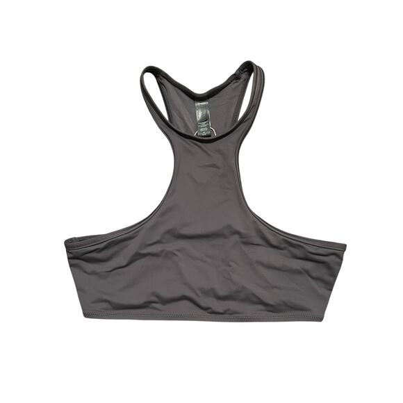 SKIMS Recycled Swim High Neck Racerback Top Gunmetal Gray. Size M. NWOT - Picture 2 of 11